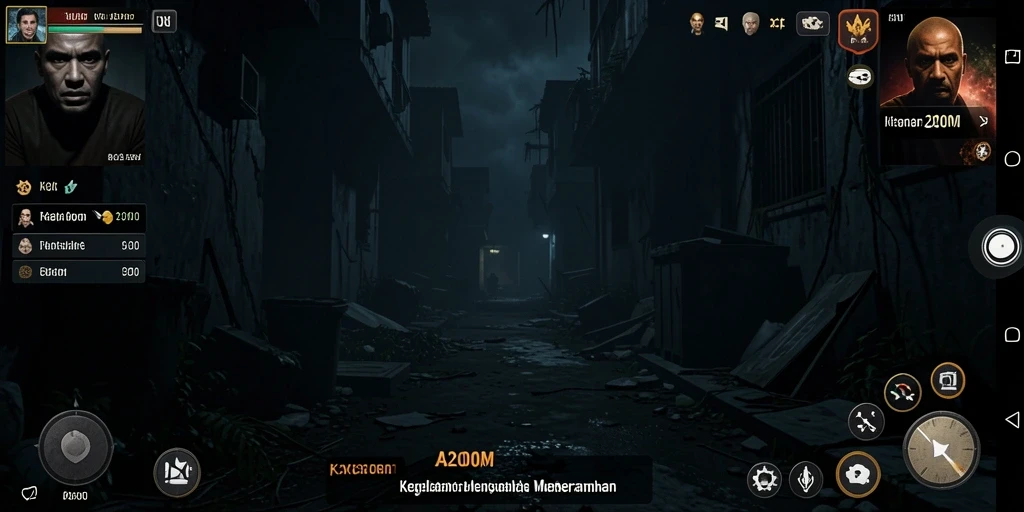 Screenshot A200M menampilkan suasana mencekam saat gameplay berlangsung.