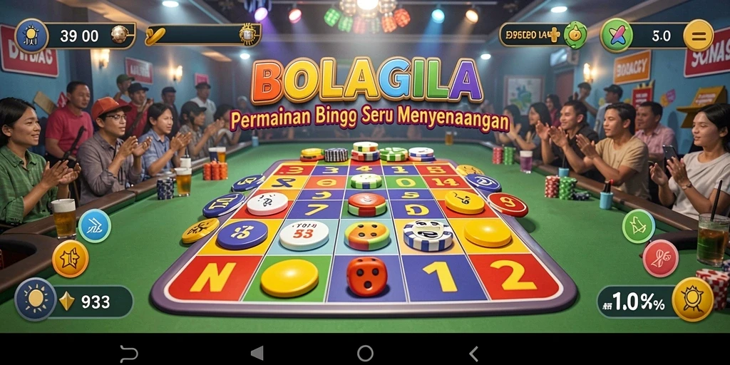 Screenshot utama BOLAGILA menampilkan gameplay Bingo yang seru.