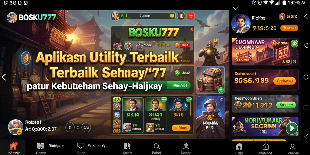 Tampilan utama BOSKU777 dengan berbagai fitur Utility yang bermanfaat.