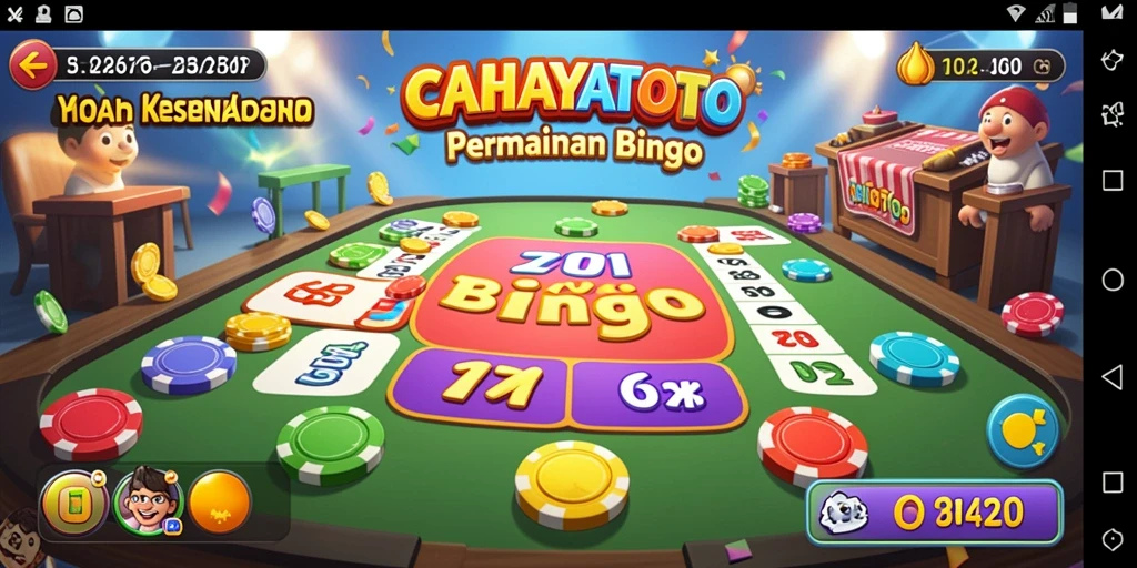 Tampilan seru dari gameplay CAHAYATOTO Bingo.