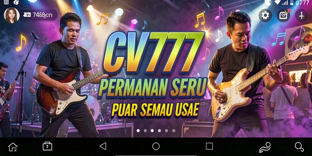 Tampilan gameplay utama CV777 dengan berbagai pilihan lagu musik.