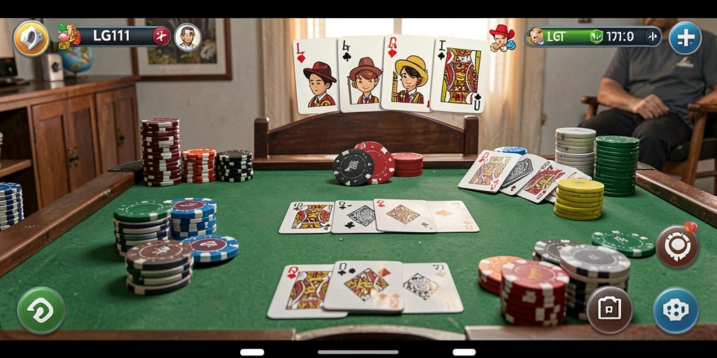 Screenshot LG111 menunjukkan gameplay Gaple yang seru dan interaktif.