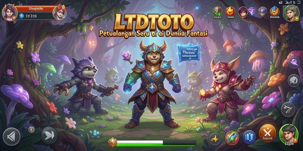 Tangkapan layar gameplay LTDTOTO yang menampilkan karakter menjelajahi dunia fantasi.