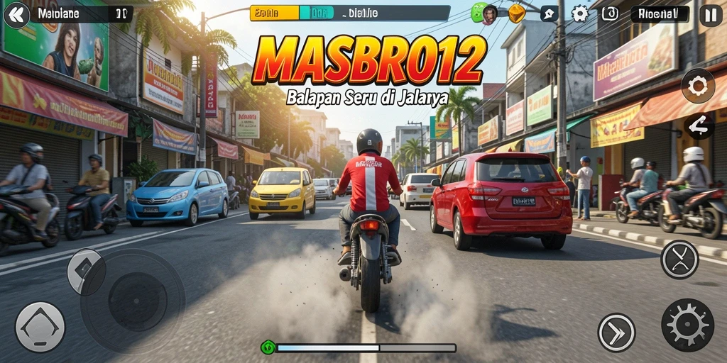 Gameplay Racing MASBRO12 yang mendebarkan dan seru.