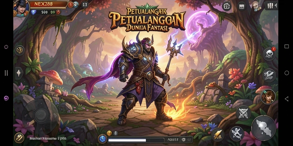 Tampilan screenshot menampilkan pertempuran epik dalam NEX288.
