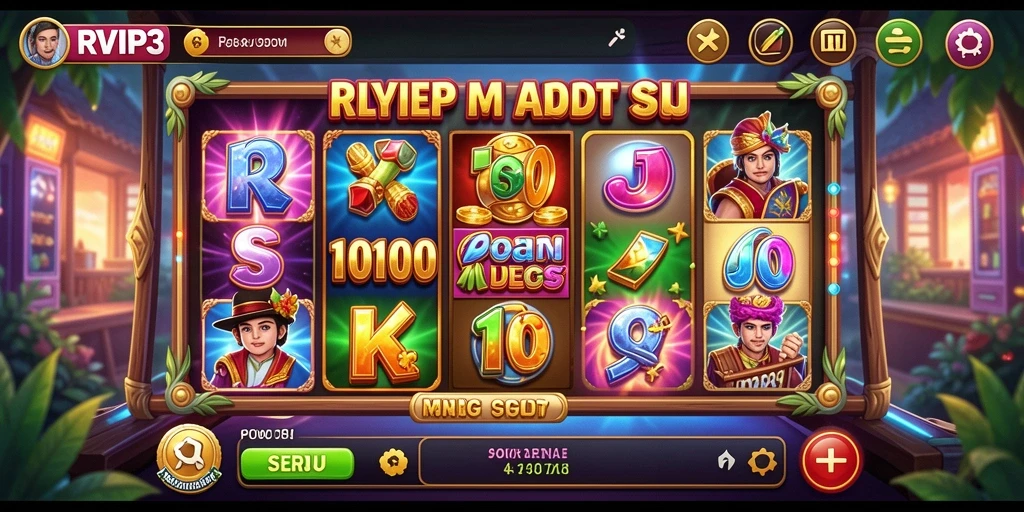 Tampilan gameplay Slot RVIP3 yang seru dan penuh warna.